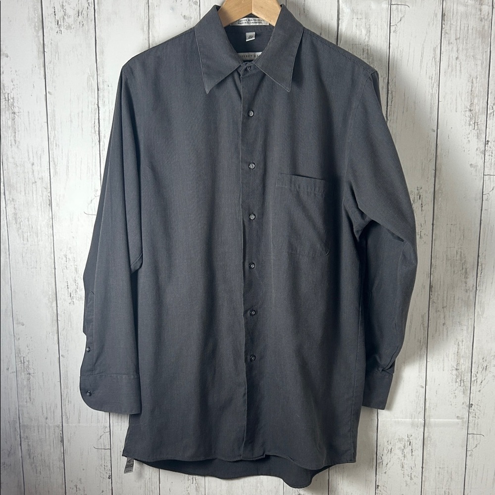 Geoffrey Beene Men’s Dress Shirt Gray 15.5 32/33 Long Sleeve Classic Fit